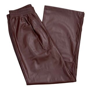 Double Zero Leather Pants (faux) Brown Women's Size Large NWOT